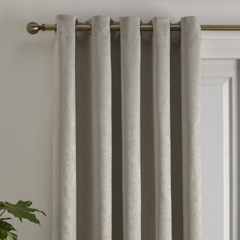 image 1 of Fusion Strata Eyelet Single Panel Door Curtain Natural