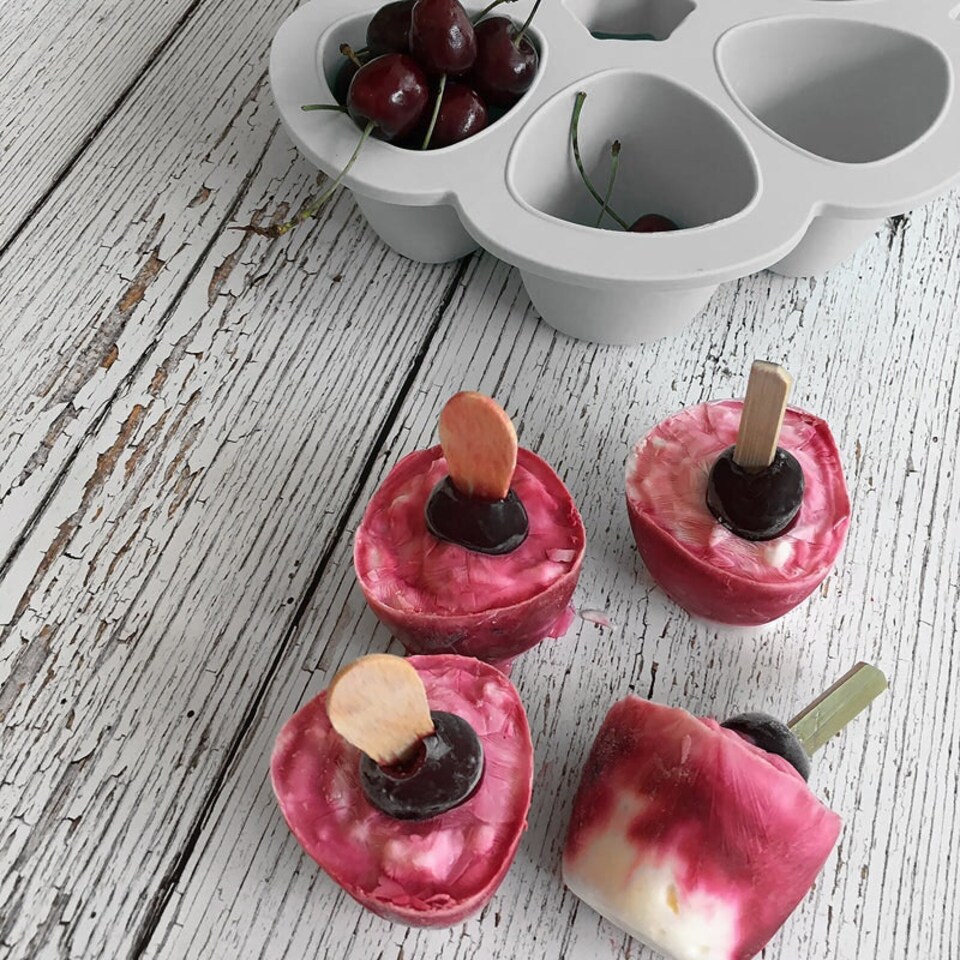image 1 of Béaba Silicone 6 Weaning Portions Storage Tray 90ml Pink
