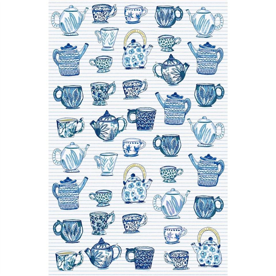 Ulster Weavers Tea Cups Tea Towel - Cotton Blue