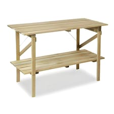 Lacewing Wooden 2 Tier Greenhouse Staging Shelving Bench Collapsible 122cm