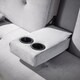 image 7 of Double Sofa Bed Folding Chair Armrests Grey Crushed Velvet Metal Legs Couch