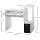 image 7 of HOMCOM Computer Desk with Sliding Keyboard Tray Storage Drawer Shelf White