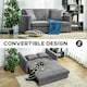 image 3 of HOMCOM 2 Seater Sofa Bed Convertible Bed Settee w/ 2 Cushions Storage Light Grey