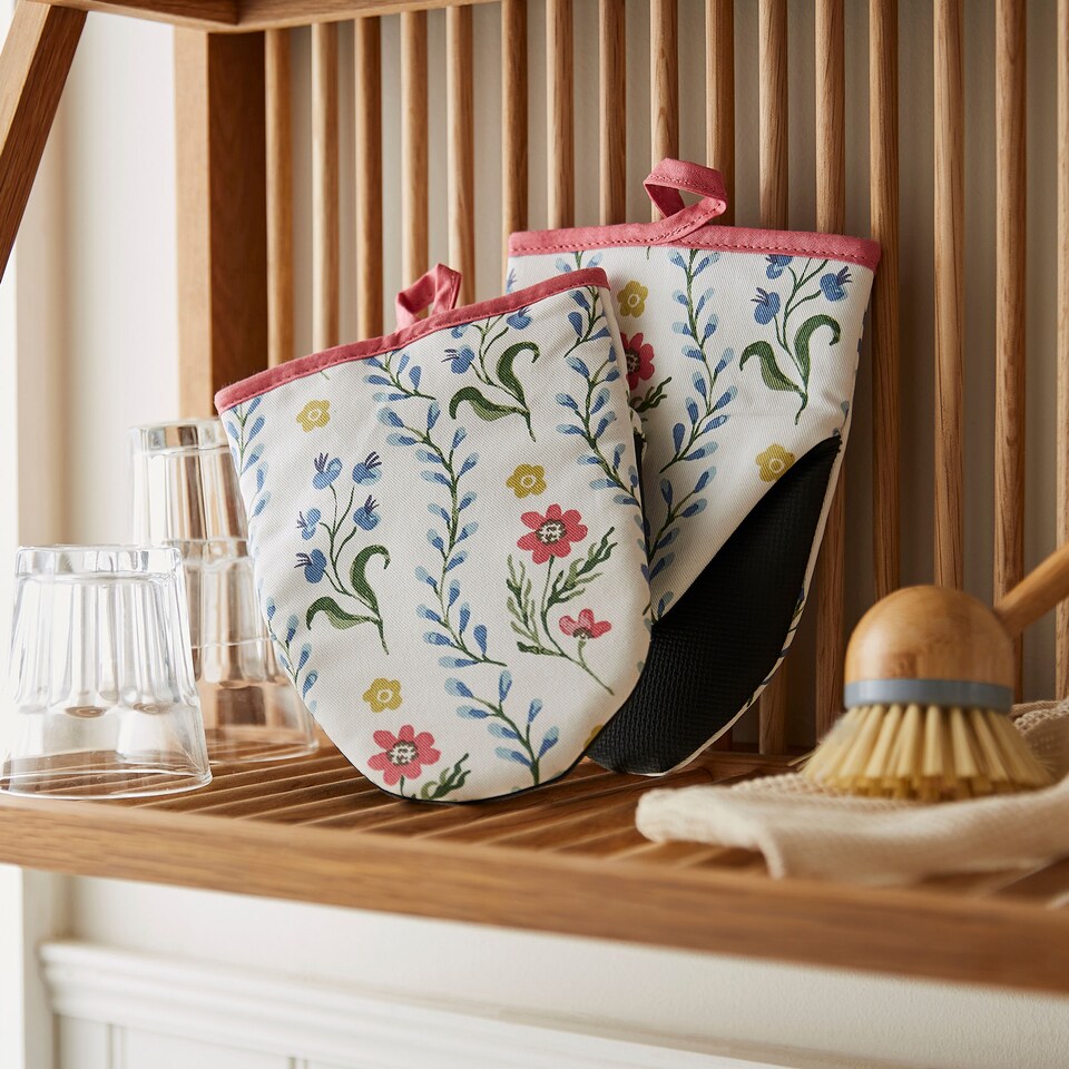 image 1 of Ulster Weavers Boho Floral Microwave Mitts - Pair Multi