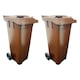 image 2 of Large 140 Litre Brown Coloured Outdoor Council Wheelie Bins Complete With Lid And Wheels Brown