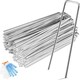 image 1 of Garden Pegs 100 x 6''/150mm U-shaped multi-purpose galvanised steel Garden Securing Pegs Silver