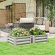 image 2 of Outsunny Set of 2 Raised Garden Bed Galvanised Planter Box, Light Grey 