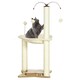 image 1 of PawHut 90cm Cat Tree Tower with Bed, Toy Ball, Scratching Post, Beige