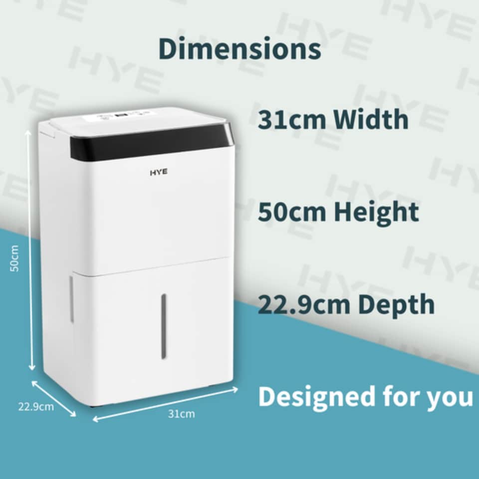 image 1 of HYE 3.4L Portable Dehumidifier with 5 Modes, 30L/Day, 24hr Timer - White SA01DH30L02
