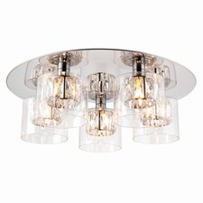 Verina 5 Light Flush Chrome, Glass, G9