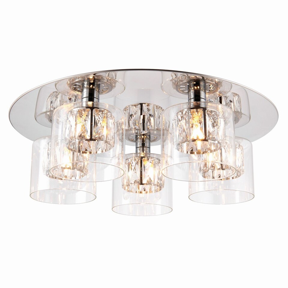 Verina 5 Light Flush Chrome, Glass, G9