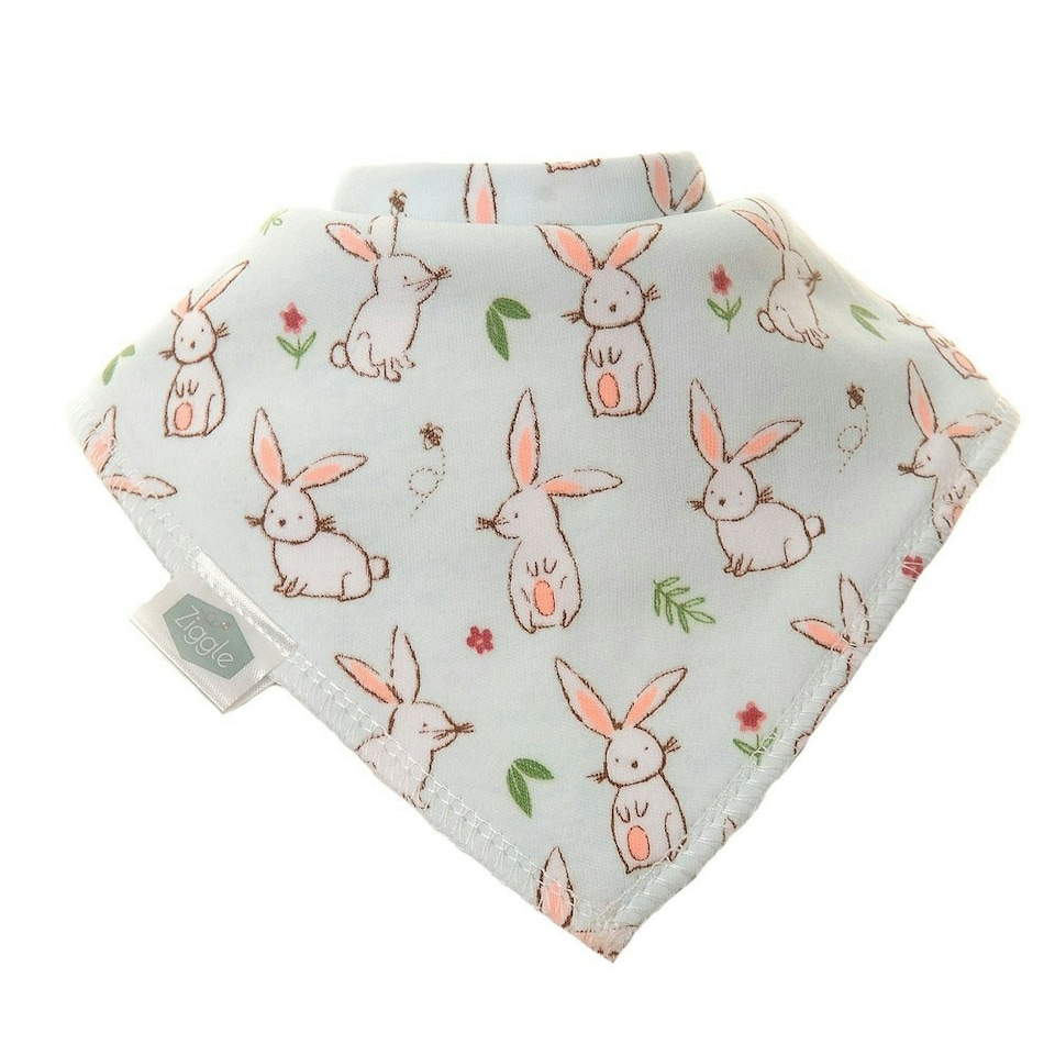 image 1 of Ziggle Bandana Dribble Bibs Bunnies Pack of 4 | Multi | One Size | 4
