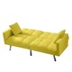 image 9 of Sofa Bed 2 Seater Yellow Velvet Click Clack Sofa Settee Recliner Couch with Metal Legs with 2 Pillows Yellow