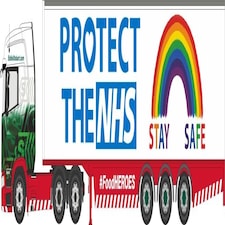 Oxford Diecast Scania S Series Highline Box Trailer Stobart NHS