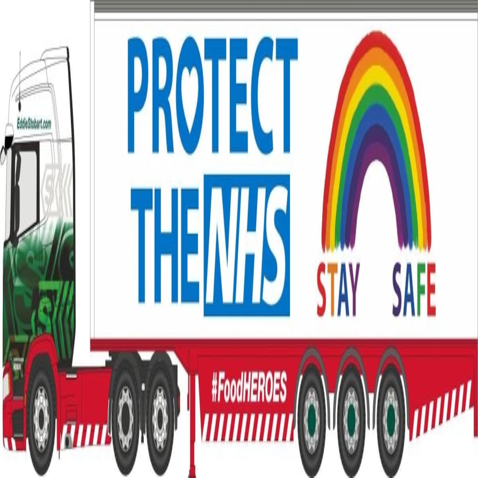 Oxford Diecast Scania S Series Highline Box Trailer Stobart NHS