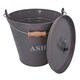 image 2 of Grey Coal Bucket With Lid, 5" Shovel & Gloves Metal Ash Tidy Bin Fire Log Burner