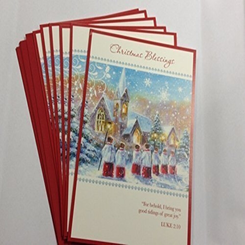 image 1 of Pack of 6 'Church Carols' Design Christmas Greeting Cards