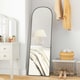 image 2 of HOMCOM Full Length Mirror with Aluminium Alloy Frame Hanging or Leaning Black