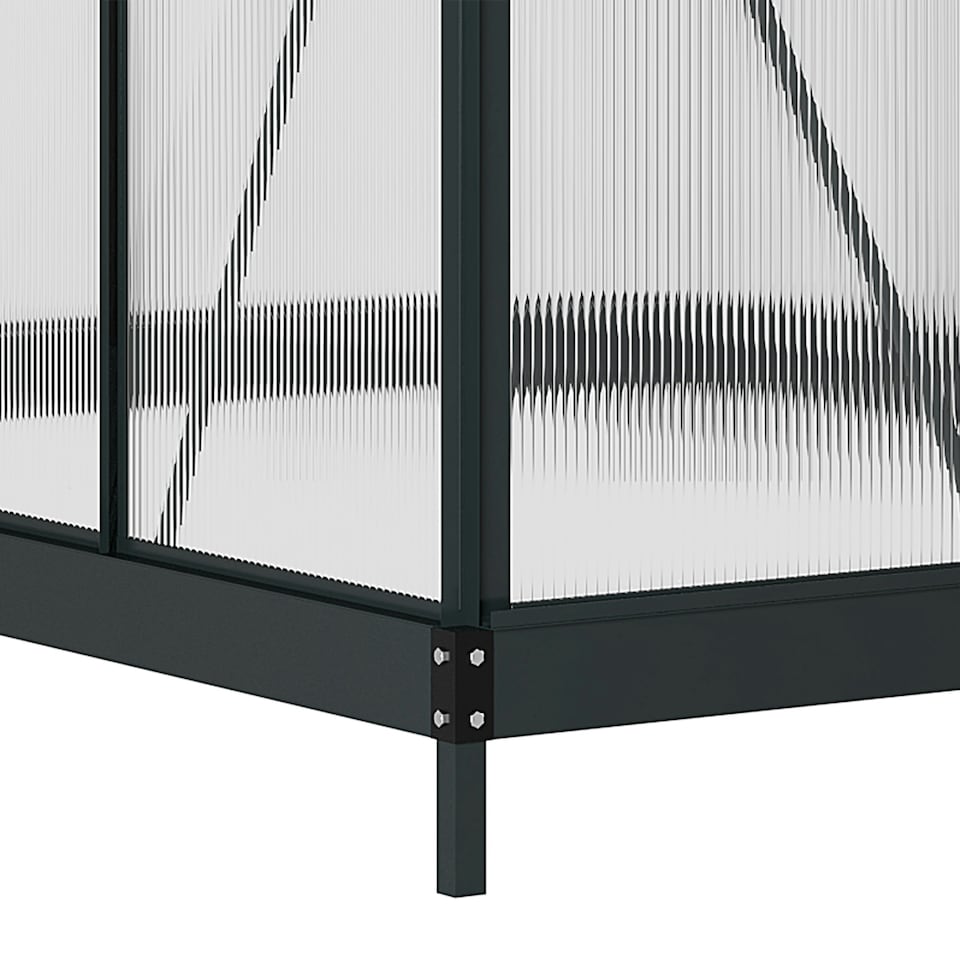 image 1 of Outsunny 6x8ft Walk-In Polycarbonate Greenhouse Plant Grow Galvanized Aluminium