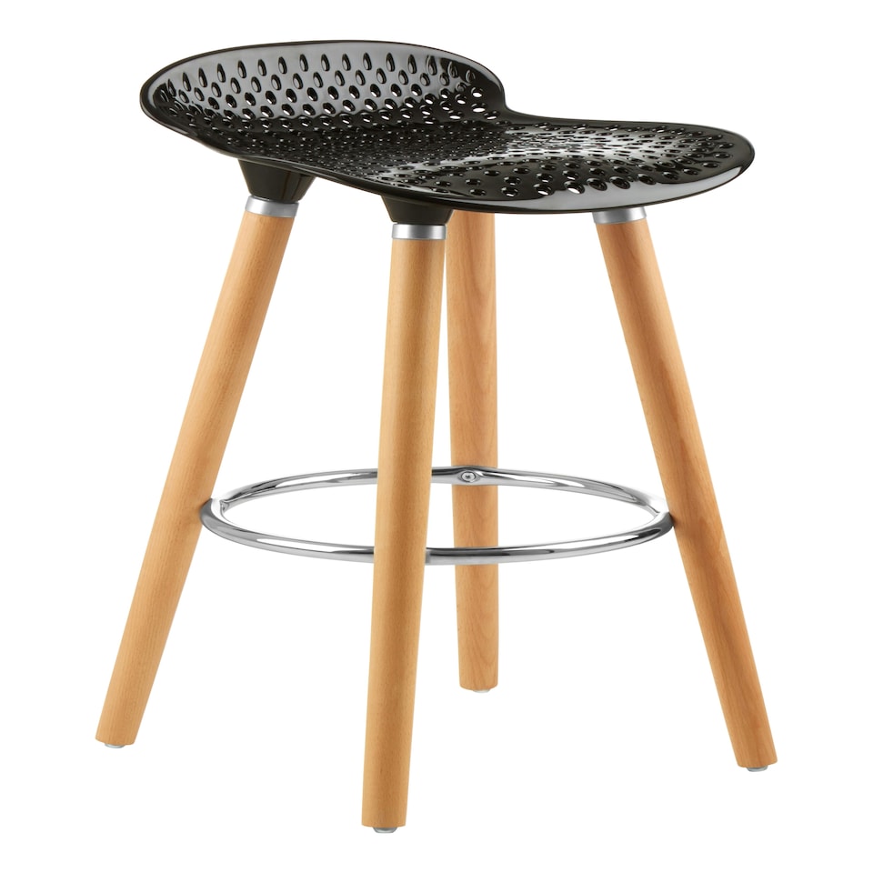 image 1 of Interiors by Premier Matte Black Bar Stool, Easy to Clean Kitchen Bar Stool, Footrest Bar Stool, Space-Saver Breakfast Stool