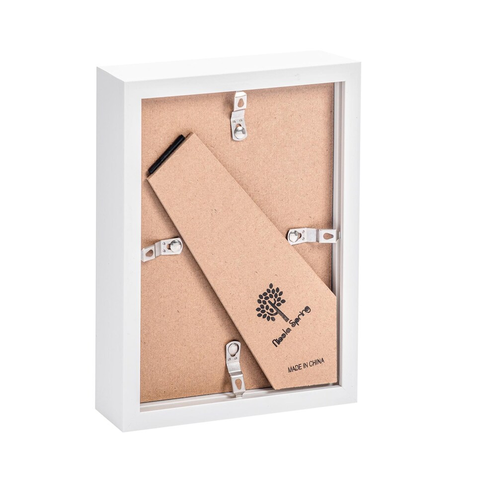 image 1 of Nicola Spring 5 x 7" Photo Frames - White Mount 3D Photo Frame Picture Frame Box Portrait Display Case & Spacer (20 x 15cm) x5