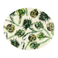 Serving Plate: 36cm Emma Bridgewater Oval Artichoke Plate, Ceramic White