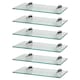 image 1 of Harbour Housewares Floating Glass Shelf - 40cm - Metallic Brackets - Bathroom Shower Storage Vanity Display Unit Shelf | Silver | Chrome | 6