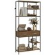 image 1 of Industrial Bookcase With 2 Large Drawers and Shelves Brown Brown | One Size