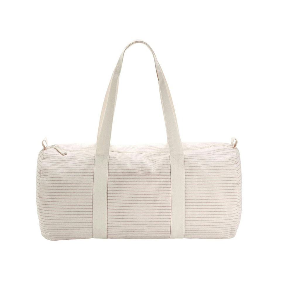 image 1 of Westford Mill Striped Organic Cotton Duffle Bag - Red - One Size
