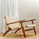 image 3 of Interiors by Premier Rattan Woven Reclined Wood Chair, Wooden Frame Rattan Patio Chair, Rattan Outdoor Chair for Garden
