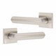 image 3 of Golden Grace Modern Lima Design Premium Bathroom Door Handles on Square Rose in Satin Nickel Finish | Grey | 1 Set