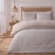 image 1 of OHS Stripe Embossed Duvet Cover and Pillowcase Bedding Set, Super King - Natural