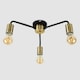 image 3 of ValueLights Steampunk Style Antique Brass And Matte Black 3 Way Ceiling Light Fitting