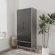 image 4 of Malmo 2 Door 2 Drawer Wardrobe with Scandi Legs Cupboard Hanging Rail 180cm | Multi | Grey Black | 1