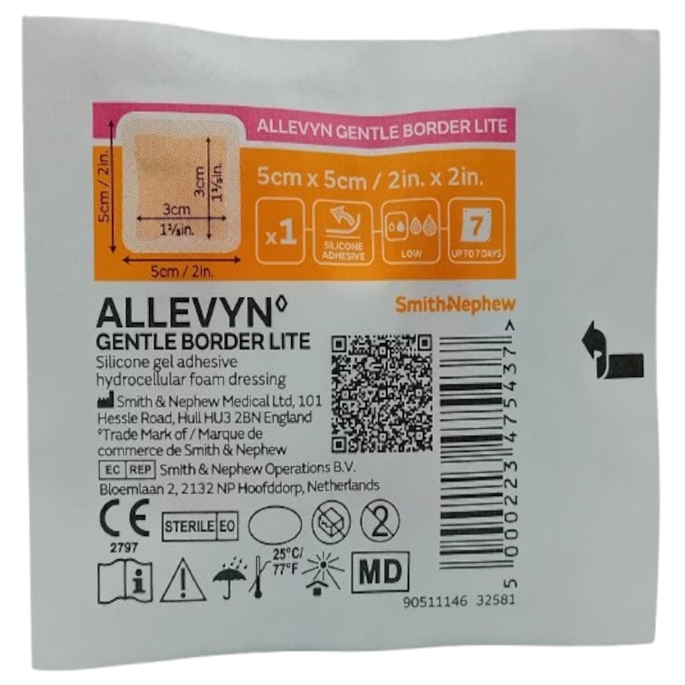 image 1 of Allevyn Gentle Border Lite Foam Dressing 5cm x 5cm – Box of 10