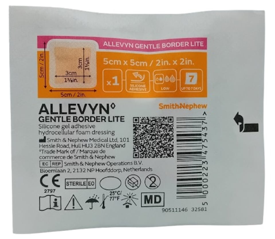image 1 of Allevyn Gentle Border Lite Foam Dressing 5cm x 5cm – Box of 10