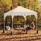 image 2 of Yaheetech 201 cm L x 201 cm W Pop Up Canopy Tent-Beige | Cream | Beige | 201 cm L × 201 cm W × 243-263 cm H