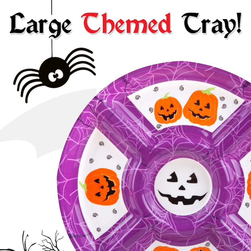 image 1 of VFM e-Store Halloween Dip Tray with Decals - Lightweight Party Serving Dish