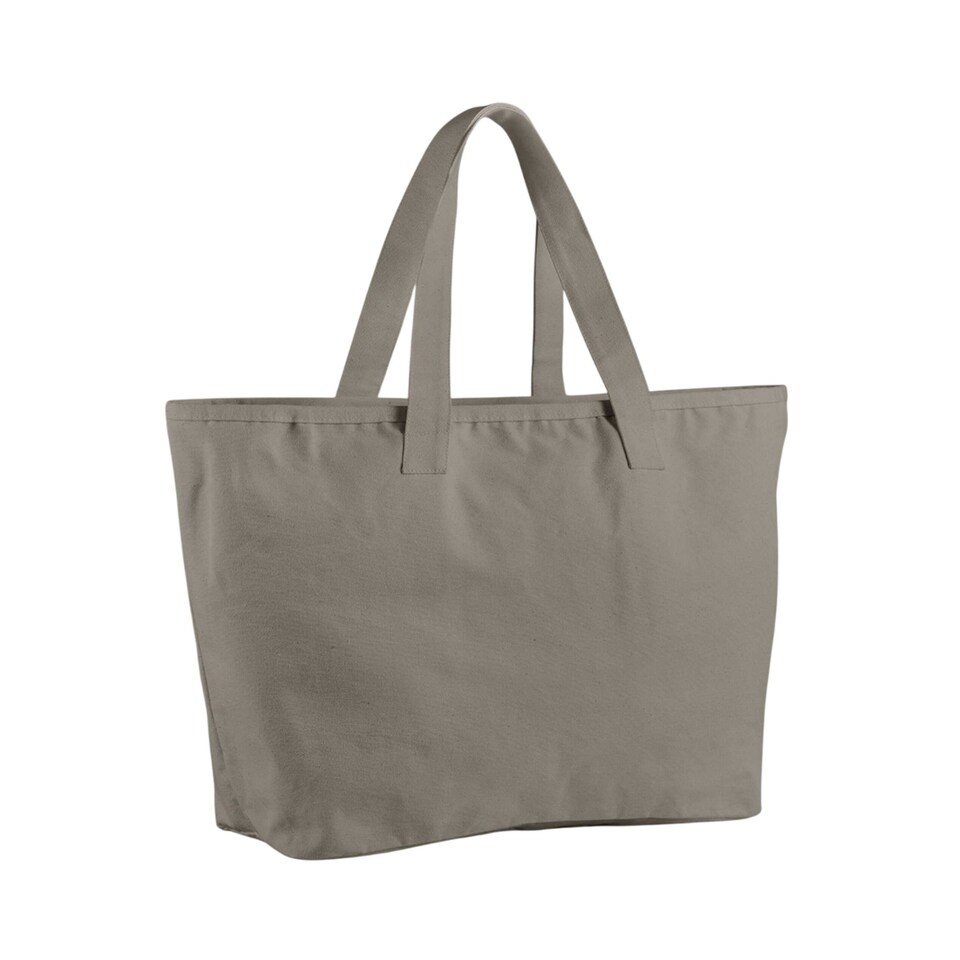 image 1 of Westford Mill Cotton Heavy Duty Tote Bag | Grey | Mushroom | One Size | 1