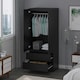 image 8 of FWStyle Stora 2 Door 2 Drawer Combination Wardrobe - Matt Black Black