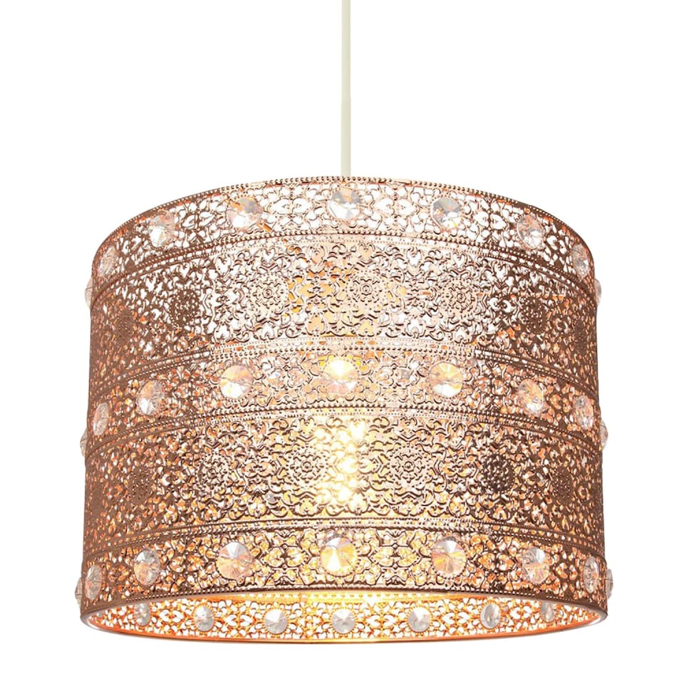 image 1 of Polished Copper Acrylic Gem Moroccan Style Chandelier Pendant Light Shade | Copper | Copper | 1