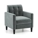 image 1 of COSTWAY Modern Velvet Accent Sofa Chair Upholstered Armchair | Grey | Chair