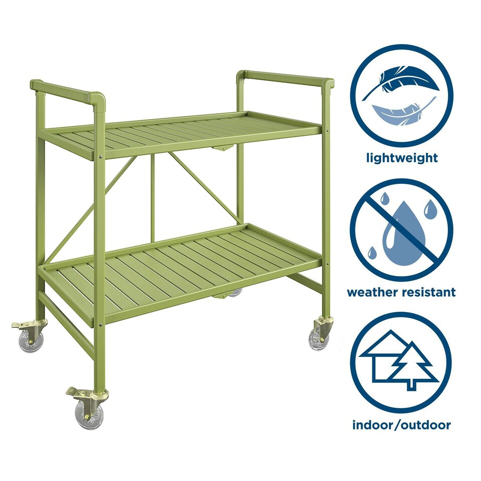 image 1 of Cleo Folding Serving Cart InOut Kiwi Green