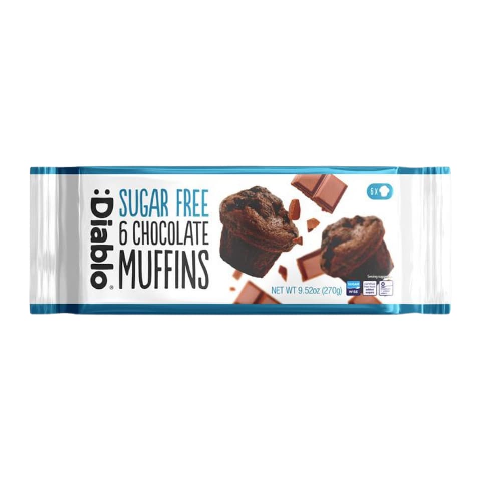 image 1 of Diablo Sugar Free Chocolate Muffins 6 x 45g