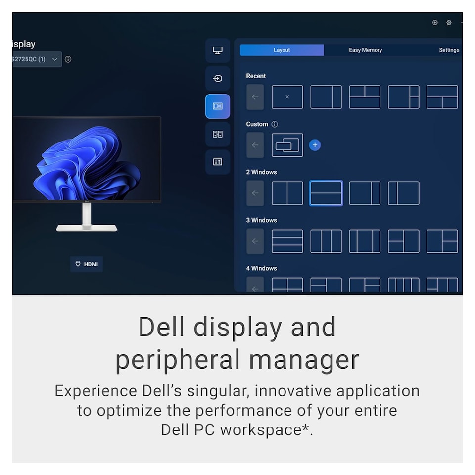 image 1 of Dell Plus S2725QC 27-Inch IPS UHD 4K 120Hz Freesync Premium USB-C Height Adjustable Monitor