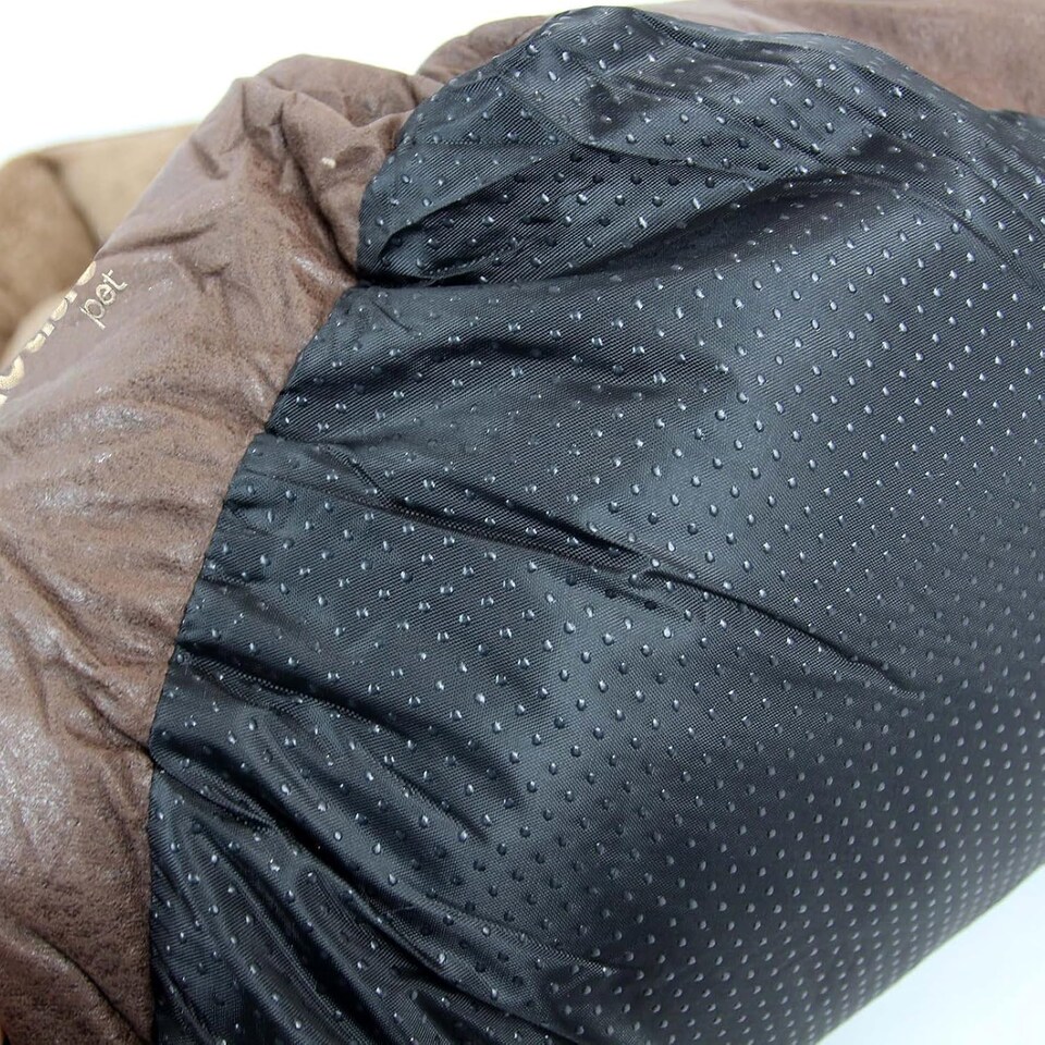image 1 of Actiaspet Deluxe Faux Leather Dog Bed with Anti-Slip Bottom (XX-Large)