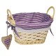 image 1 of Purple Gingham Lining Oval Willow Basket Purple
