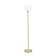 image 4 of ValueLights Frenchie Pink Tinted Glass Globe Gold Stem Floor Lamp | Gold