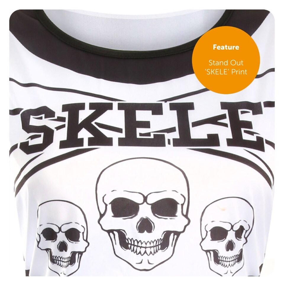image 1 of Skeleton Cheerleader - Facepaint, Bloody Tights, Pom Poms | Multi | 2XL