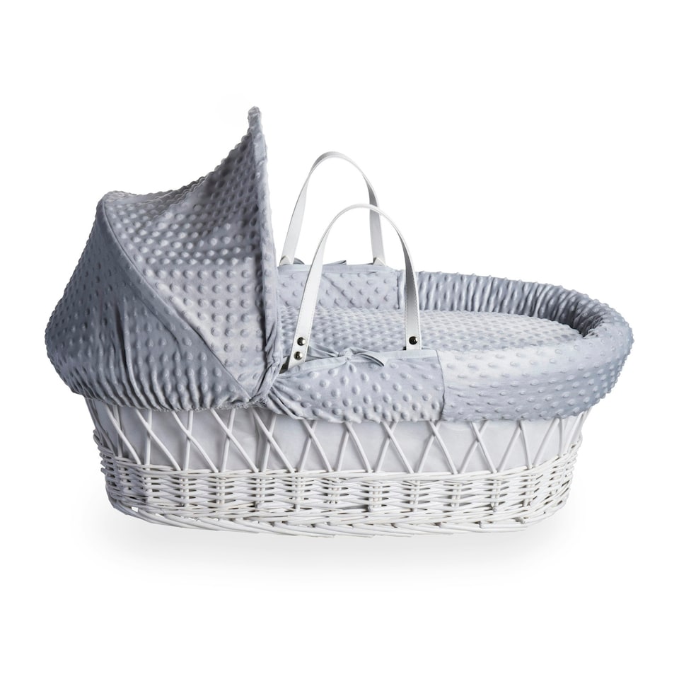image 1 of Clair de Lune Grey Dimple White Wicker With White Rocking Stand
